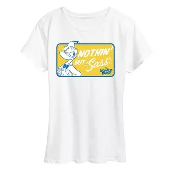Женская футболка с рисунком Nothin' But Sass от Disney's Donald Duck, белый