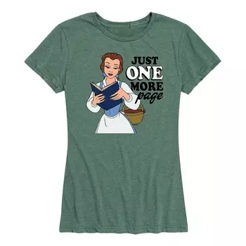 Женская футболка с рисунком One More Page Disney Princess Belle, цвет Heather Green