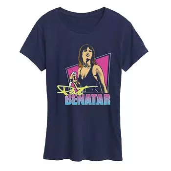 Женская футболка с рисунком Pat Benatar Cameo Licensed Character, темно-синий