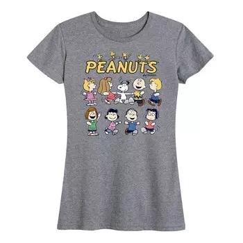 Женская футболка с рисунком Peanuts Friends Licensed Character, цвет Heather Gray