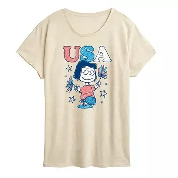 Женская футболка с рисунком Peanuts Marcie Pom Pom USA Licensed Character, бежевый