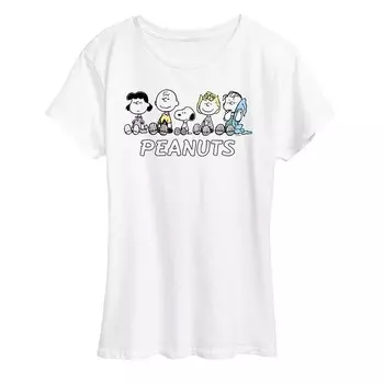 Женская футболка с рисунком Peanuts Pastel Group Licensed Character, белый