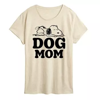 Женская футболка с рисунком Peanuts Snoopy Dog Mom Licensed Character, бежевый