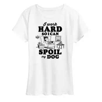 Женская футболка с рисунком Peanuts Snoopy Work To Spoil My Dog Licensed Character, белый
