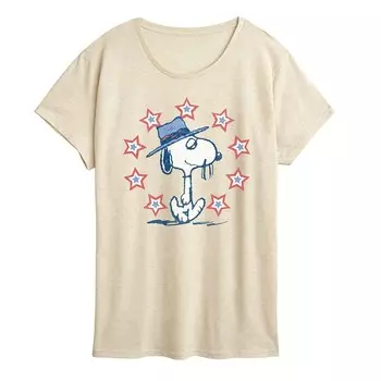 Женская футболка с рисунком Peanuts Spike Americana Licensed Character, бежевый