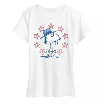 Женская футболка с рисунком Peanuts Spike Americana Licensed Character, белый