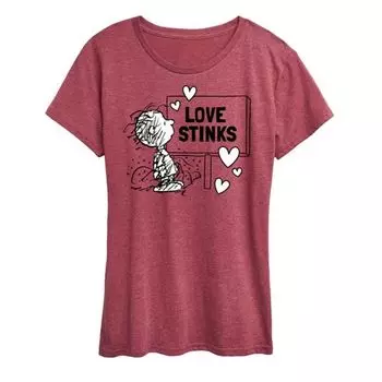 Женская футболка с рисунком «Peaths Pig Pen Love Stinks» Licensed Character, красный