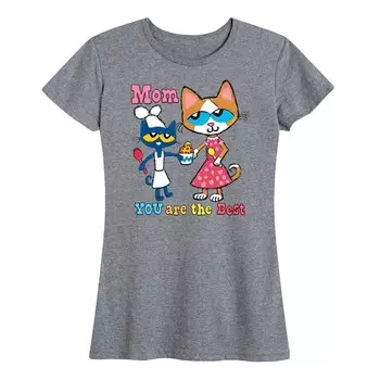 Женская футболка с рисунком Pete the Cat The Best Mom Licensed Character, цвет Heather Gray