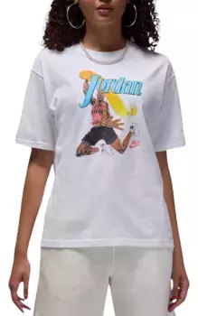 Женская футболка с рисунком подруги Jordan, белый