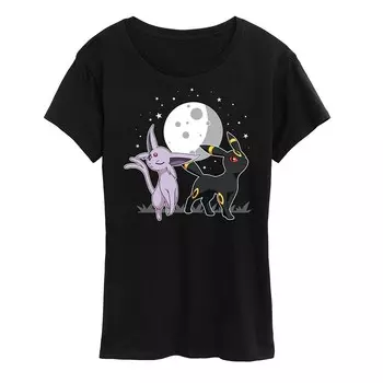 Женская футболка с рисунком Pokemon Celestial Licensed Character, черный