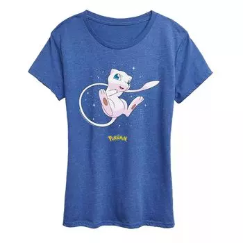Женская футболка с рисунком Pokemon Starry Mew Licensed Character, синий