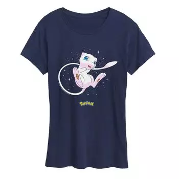 Женская футболка с рисунком Pokemon Starry Mew Licensed Character, темно-синий