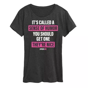 Женская футболка с рисунком Pretty In Pink Sense Of Humor Licensed Character, цвет Heather Charcoal