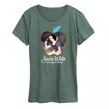 Женская футболка с рисунком яблока Disney's Snow White, цвет Heather Green