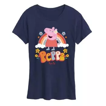 Женская футболка с рисунком радуги «Свинка Пеппа» Licensed Character, синий