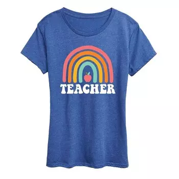 Женская футболка с рисунком Rainbow Teacher Licensed Character, цвет Heather Royal Blue