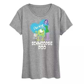 Женская футболка с рисунком Schmoopsie Poo Disney/Pixar's Monsters Inc. Licensed Character, цвет Heather Gray