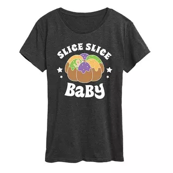 Женская футболка с рисунком Slice Slice Baby Licensed Character, цвет Heather Charcoal