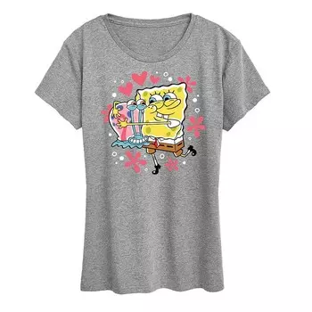 Женская футболка с рисунком Spongebob Squarepants Gary Hug Licensed Character, цвет Heather Gray
