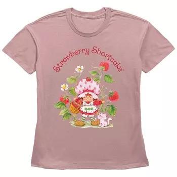 Женская футболка с рисунком Strawberry Shortcake Custard Garden Licensed Character, цвет Desert Pink