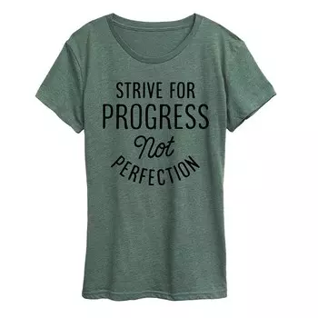 Женская футболка с рисунком Strive For Progress Licensed Character, цвет Heather Green