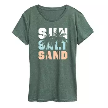 Женская футболка с рисунком Sun Salt Sand Licensed Character, цвет Heather Juniper
