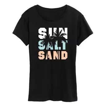 Женская футболка с рисунком Sun Salt Sand Licensed Character, черный