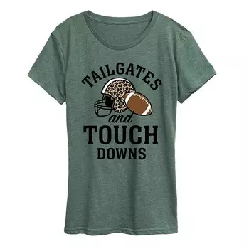 Женская футболка с рисунком Tailgates Touchdowns Licensed Character, цвет Heather Green