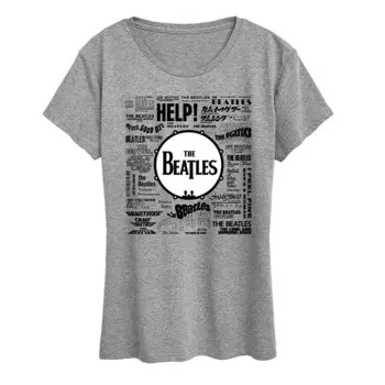 Женская футболка с рисунком The Beatles Singles Licensed Character, цвет Heather Gray