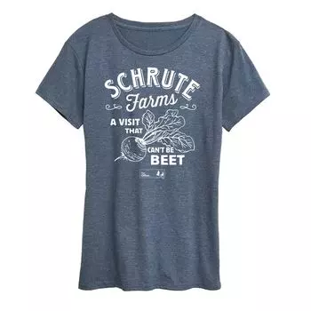 Женская футболка с рисунком The Office Schrute Farms Licensed Character, светло-синий