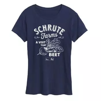 Женская футболка с рисунком The Office Schrute Farms Licensed Character, темно-синий