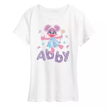 Женская футболка с рисунком «Улица Сезам» Abby Cadabby Licensed Character, белый