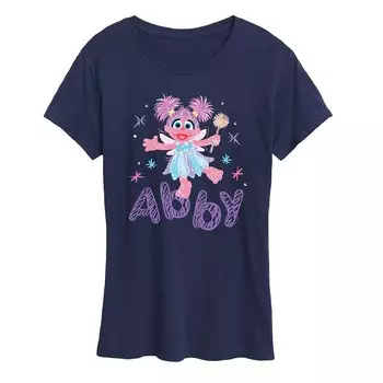 Женская футболка с рисунком «Улица Сезам» Abby Cadabby Licensed Character, темно-синий