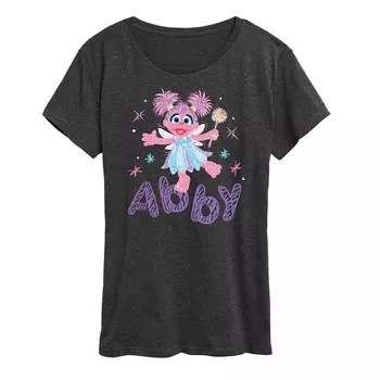 Женская футболка с рисунком «Улица Сезам» Abby Cadabby Licensed Character, цвет Heather Charcoal