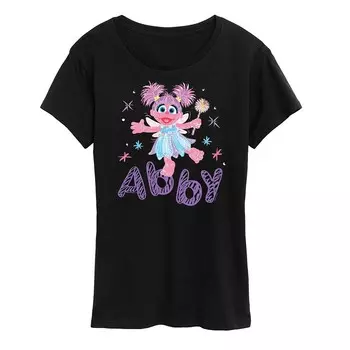 Женская футболка с рисунком «Улица Сезам» Abby Cadabby Licensed Character, черный