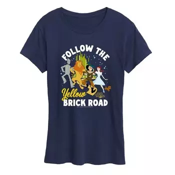 Женская футболка с рисунком "Волшебник страны Оз" желтого цвета Brick Road Licensed Character, темно-синий