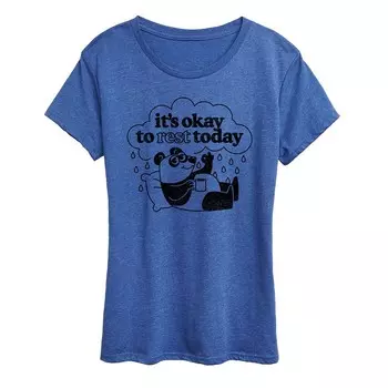 Женская футболка с рисунком «Все в порядке» Licensed Character, цвет Heather Royal Blue