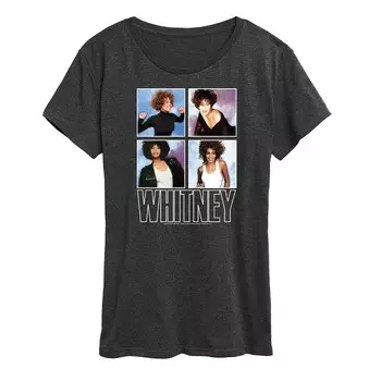 Женская футболка с рисунком в сетку Whitney Houston Licensed Character, цвет Heather Charcoal