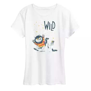 Женская футболка с рисунком «Where The Wild Things Are Wild One» Licensed Character, белый