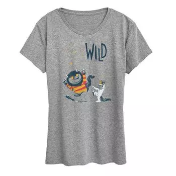 Женская футболка с рисунком «Where The Wild Things Are Wild One» Licensed Character, цвет Heather Gray