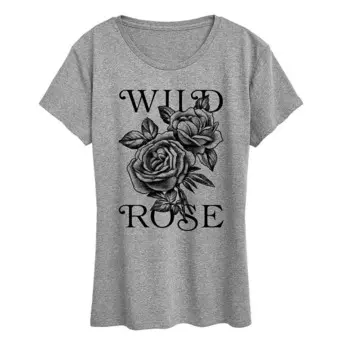 Женская футболка с рисунком Wild Rose Licensed Character, цвет Heather Gray