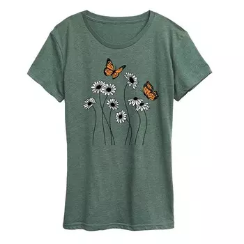 Женская футболка с рисунком Wildflower Garden Licensed Character, цвет Heather Green