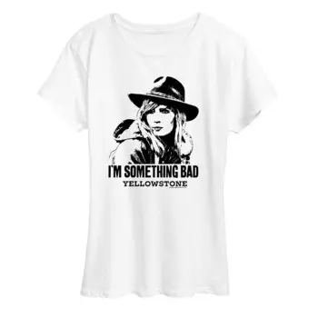 Женская футболка с рисунком Yellowstone I'm Something Bad Licensed Character, белый