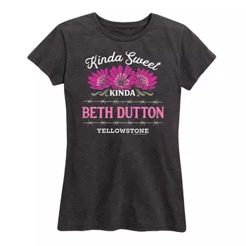 Женская футболка с рисунком Yellowstone Kinda Beth Dutton Licensed Character, цвет Heather Charcoal