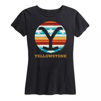 Женская футболка с рисунком Yellowstone Western Blanket Licensed Character, черный