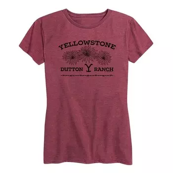 Женская футболка с рисунком Yellowstone Wildflowers Licensed Character, цвет Heather Dark Red