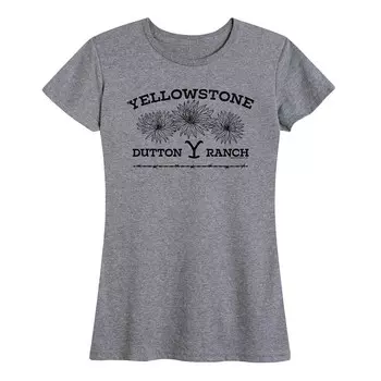 Женская футболка с рисунком Yellowstone Wildflowers Licensed Character, цвет Heather Gray