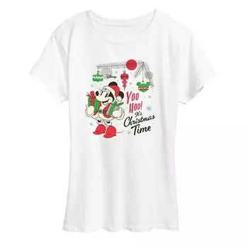 Женская футболка с рисунком Yoo Hoo Disney's Minnie Mouse Licensed Character, белый