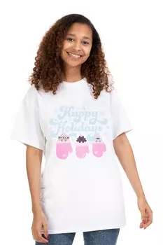 Женская футболка с рождественским мотивом Vanilla Underground, белый