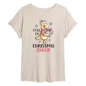 Женская футболка с рождественским приветствием Disney's Winnie The Pooh Licensed Character, бежевый